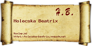 Holecska Beatrix névjegykártya